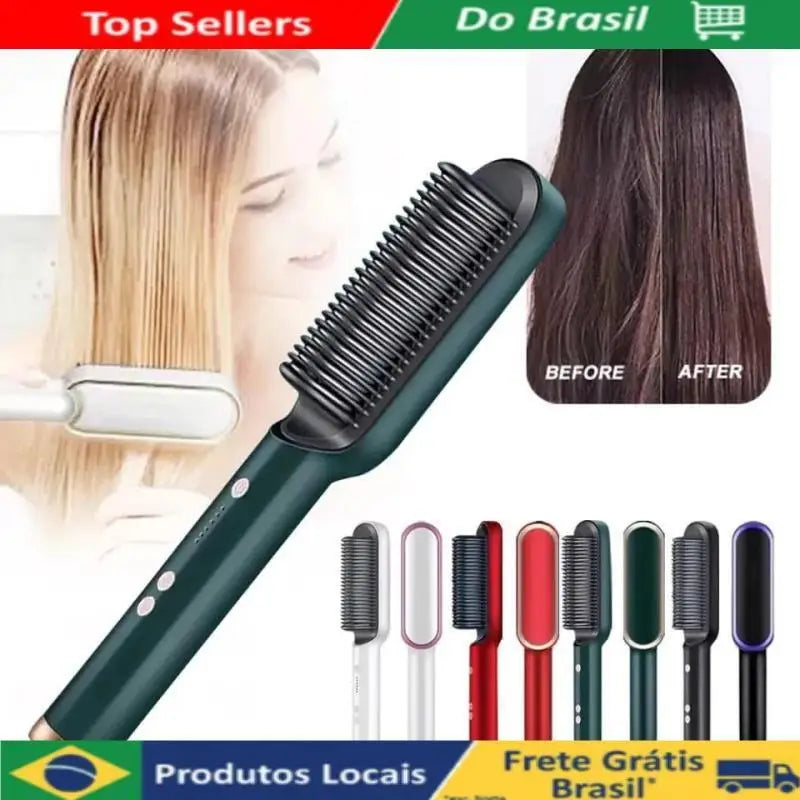 Escova modeladora Bivolt 5 em 1-Alisa, Hidratar, Modelar, Ale e Anti-Frizz