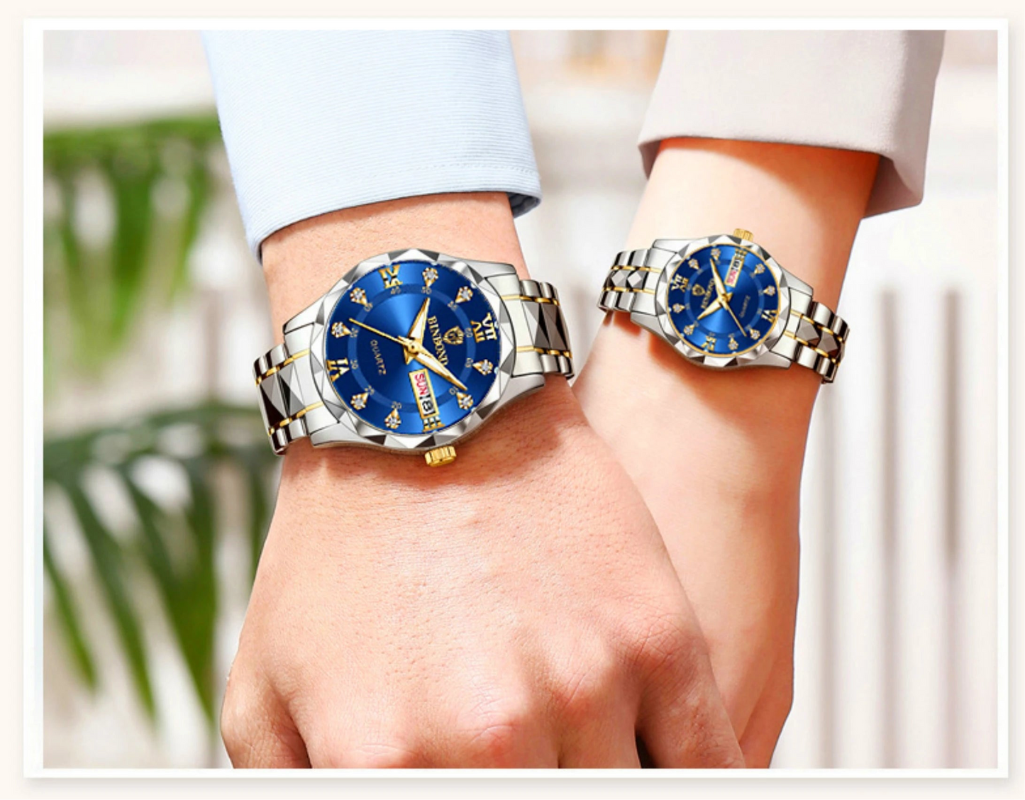 Pair of watches (male/female) 2pcs Quartz Luxurious water-proof.