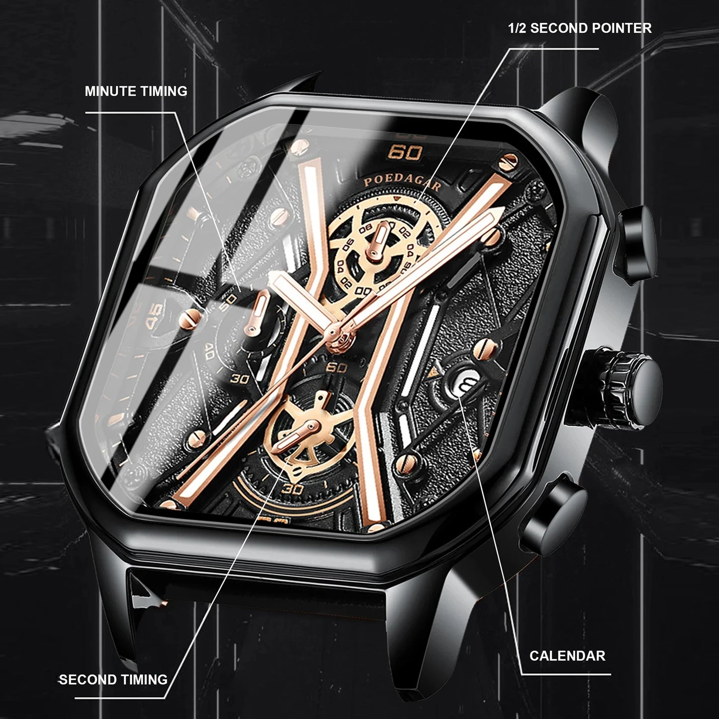 Relogio Men Luxury Chronograph Luminous