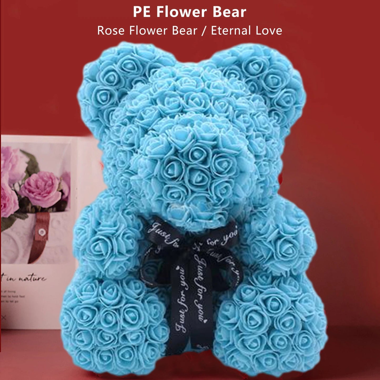 Teddy Bear Rose Artificial Flowers Gift Box