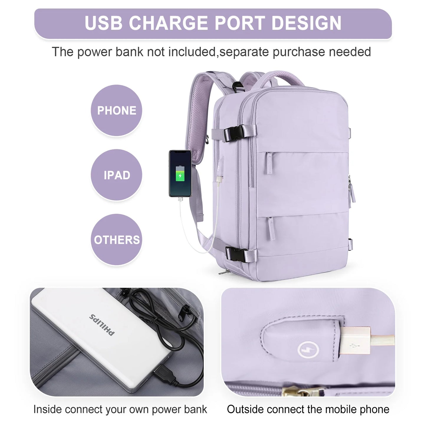 Travel and laptop backpack for women